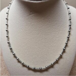 Southwestern bead station necklace in oxidized sterling silver